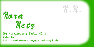 nora metz business card