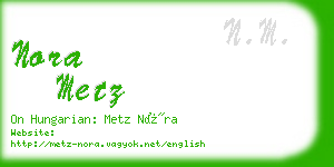 nora metz business card